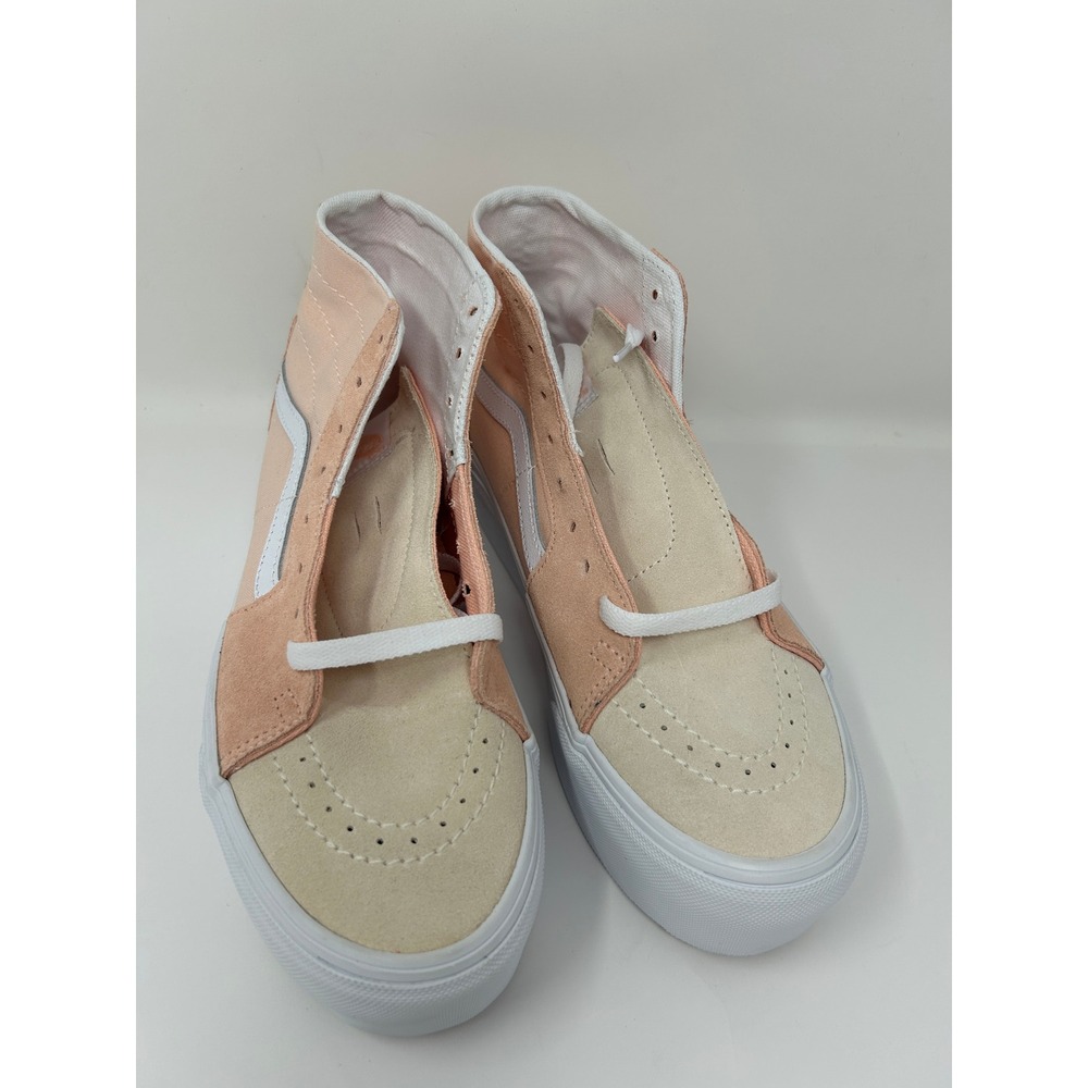 Vans Sk8-Hi Platform 2.0 Peach High Top Sneakers Womens 8.5 Suede Canvas Shoes - Picture 3 of 9